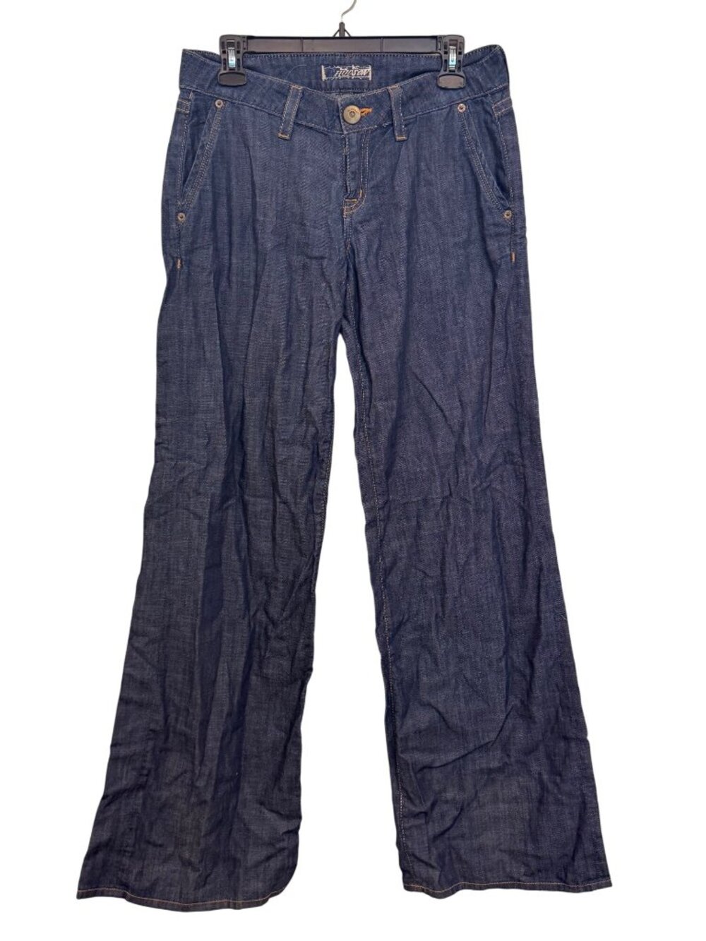 Hudson Womens Wide-Leg Blue Denim Jeans 100% Cotton Size 27 Made In USA - Picture 2 of 8